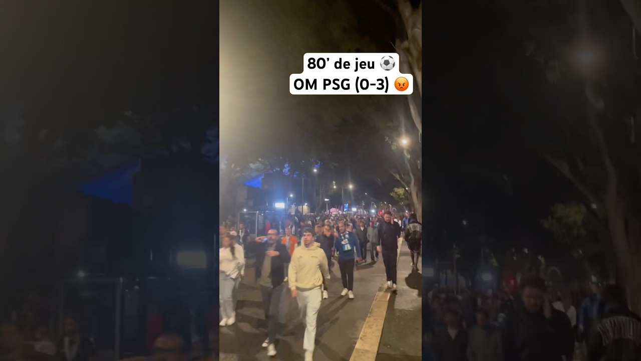 Les supporters quittent le stade avant la fin du match OM PSG (0-3) 🤯😭 #om #psg #marseille #ligue1