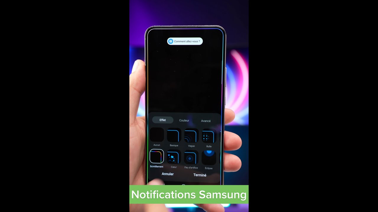 Personnaliser les animations de notifications Samsung
