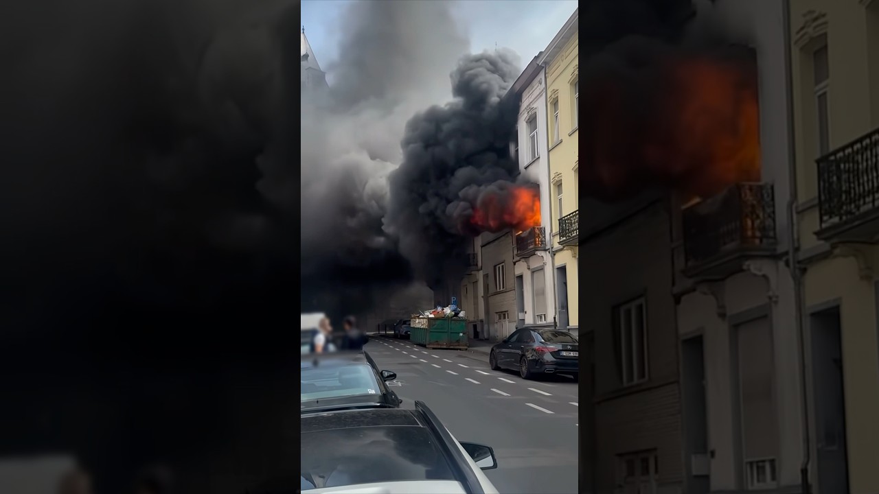 Impressionnant incendie à Schaerbeek ce dimanche après midi 🔥