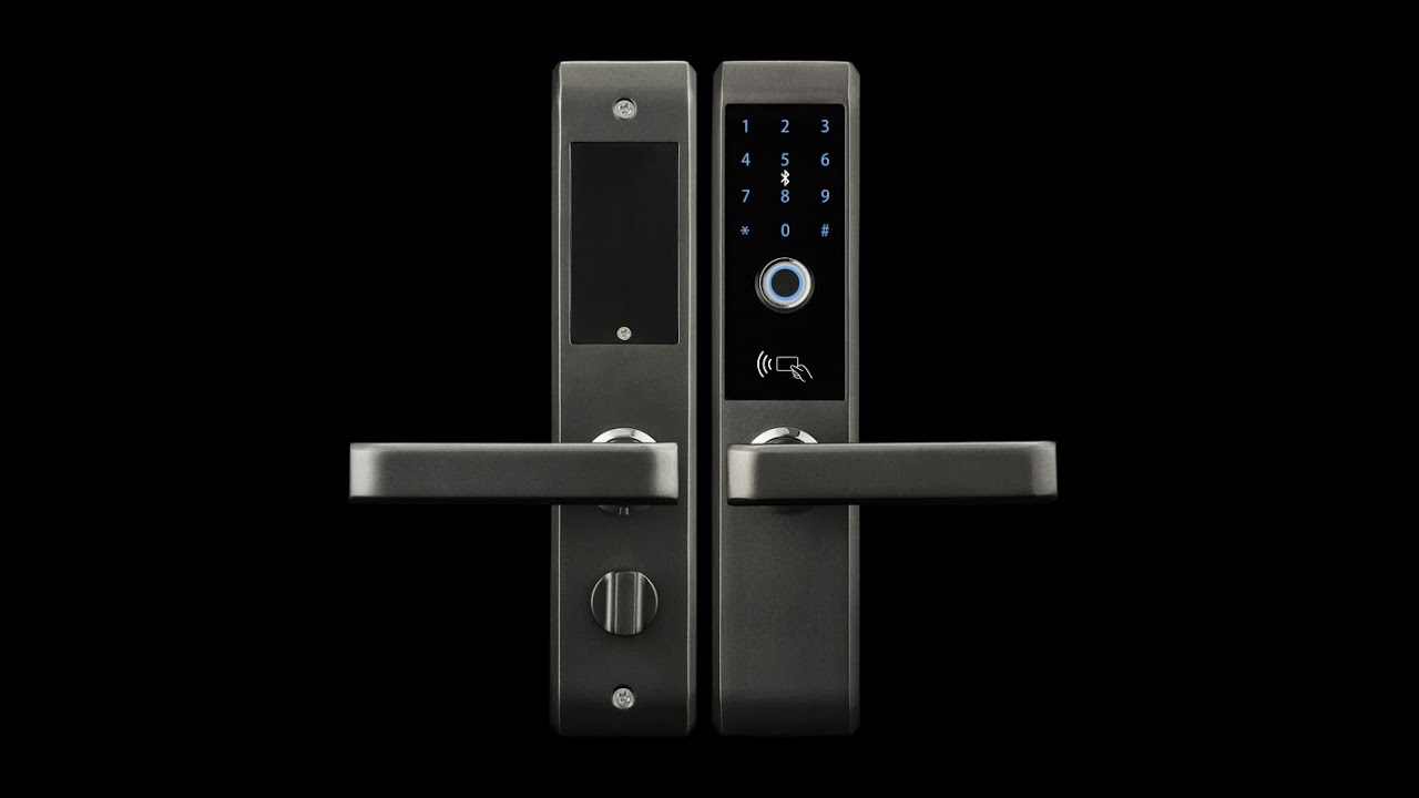 Vidéo de démonstration de serrure électrique sur porte avec lecteur RFID, codes, empreinte et WIFI